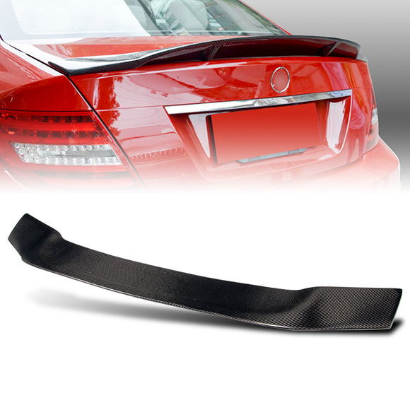 PSM-Style Rear Trunk Lip Duckbill Spoiler Wing For 2008-2014 Mercedes-Benz C-Class W204 -Real Carbon Fiber