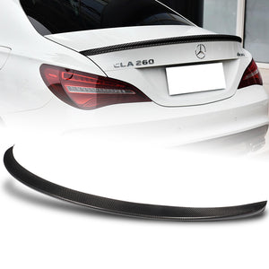 P-Style Rear Trunk Lip Duckbill Spoiler Wing For 2013-2019 Mercedes-Benz CLA-Class W117 4-DR / Sedan -Real Carbon Fiber