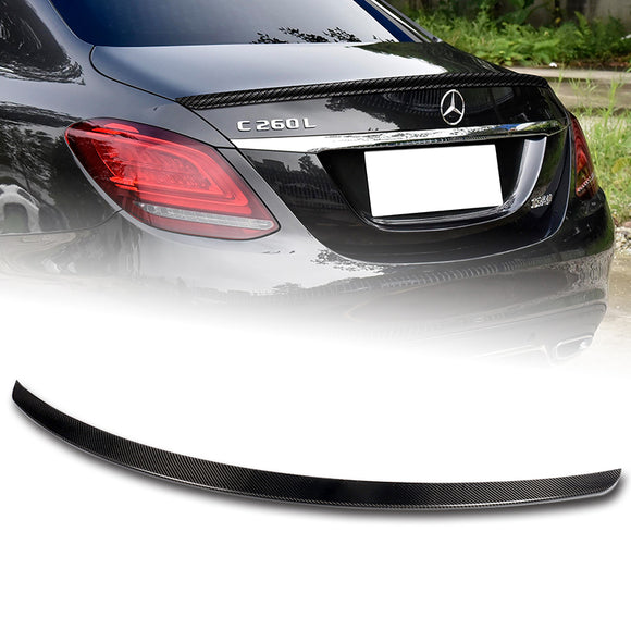 AMG-Style Rear Trunk Lip Duckbill Spoiler Wing For 2015-2021 Mercedes-Benz C-Class W205 4-DR / Sedan -Real Carbon Fiber