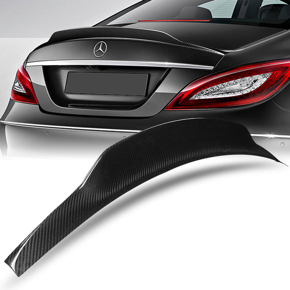 PSM-Style Rear Trunk Lip Spoiler Wing For 2012-2018 Mercedes-Benz CLS-Class W218 4-DR / Sedan -Real Carbon Fiber