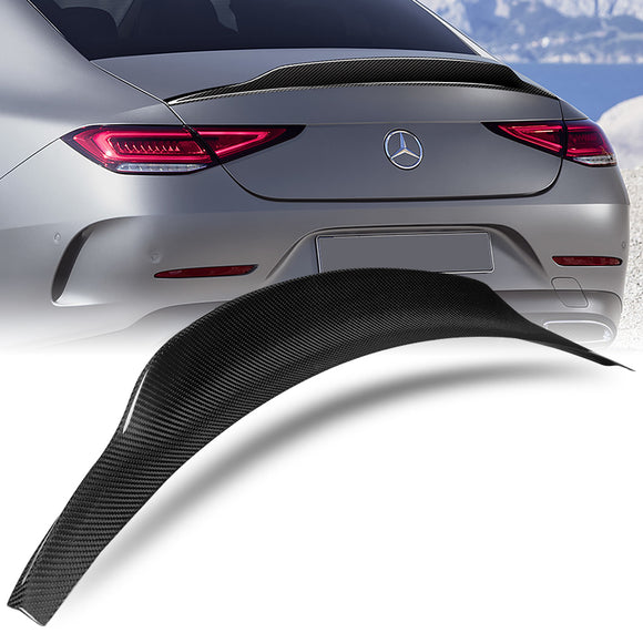 PSM-Style Rear Trunk Lip Spoiler Wing For 2019-2023 Mercedes-Benz CLS-Class C257 -Real Carbon Fiber