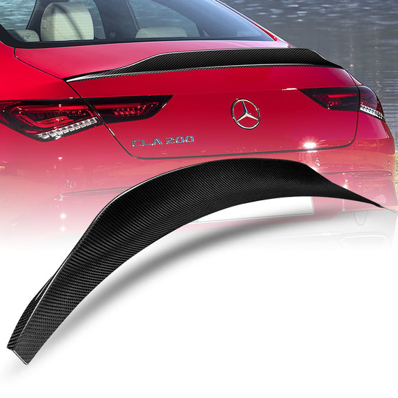 PSM-Style Rear Trunk Lip Spoiler Wing For 2020-2023 Mercedes-Benz CLA-Class W118 4-DR / Sedan -Real Carbon Fiber