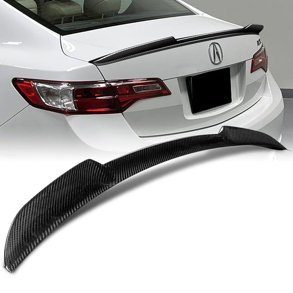 V-Style Rear Trunk Lip Duckbill Spoiler Wing For 2013-2022 Acura ILX 4-DR / Sedan -Real Carbon Fiber