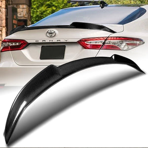 V-Style Rear Trunk Lip Duckbill Spoiler Wing For 2018-2022 Toyota Camry XLE XSE SE -Real Carbon Fiber