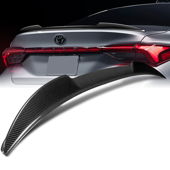 V-Style Rear Trunk Lip Spoiler Wing For 2019-2022 Toyota Avalon -Real Carbon Fiber