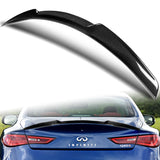 V-Style Rear Trunk Lip Duckbill Spoiler Wing For 2017-2022 Infiniti Q60 2-DR / Coupe -Real Carbon Fiber