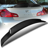 STP-Style High Kick Rear Trunk Lip Duckbill Spoiler Wing For 2009-2013 Infiniti G25 G37 4-DR / Sedan -Real Carbon Fiber