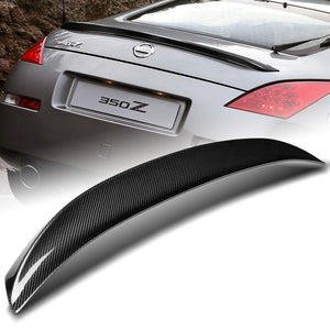 STP-Style Rear Trunk Lip Duckbill Spoiler Wing For 2003-2008 Nissan 350Z Z33 2-DR / Coupe -Real Carbon Fiber