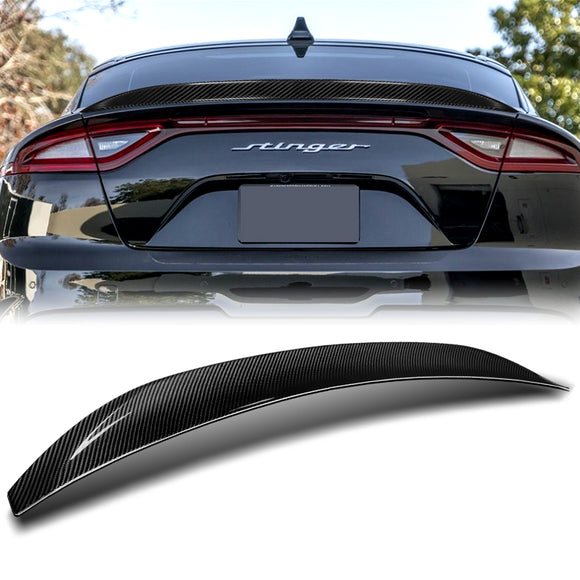 VT-Style Rear Trunk Lip Duckbill Spoiler Wing For 2018-2023 Kia Stinger -Real Carbon Fiber