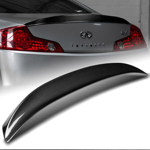 STP-Style Rear Trunk Lip Duckbill Spoiler Wing For 2003-2007 Infiniti G35 2-DR / Coupe -Real Carbon Fiber