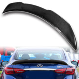 PSM-Style Rear Trunk Lip Duckbill Spoiler Wing For 2014-2022 Infiniti Q50 4-DR / Sedan -Real Carbon Fiber