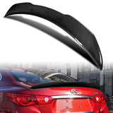 PSM-Style Rear Trunk Lip Duckbill Spoiler Wing For 2014-2022 Infiniti Q50 4-DR / Sedan -Real Carbon Fiber