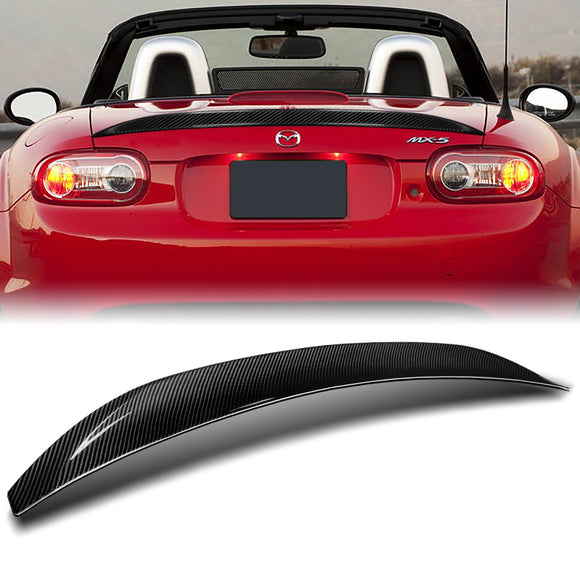 STP-Style Rear Trunk Lip Duckbill Spoiler Wing For 2006-2015 Mazda Miata MX-5 -Real Carbon Fiber