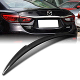 V-Style Rear Trunk Lip Duckbill Spoiler Wing For 2014-2017 Mazda 6 -Real Carbon Fiber