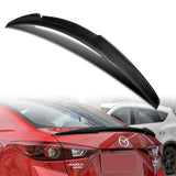 V-Style Rear Trunk Lip Duckbill Spoiler Wing For 2014-2018 Mazda 3 4-DR / Sedan -Real Carbon Fiber