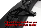 Type-4 GT-Style Adjustable Bracket Rear Trunk Lip Universal Spoiler Wing 51" -Real Carbon Fiber