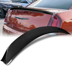 OE-Style Rear Trunk Lip Spoiler Wing For 2011-2023 Chrysler 300 / 300C / 300S -Real Carbon Fiber