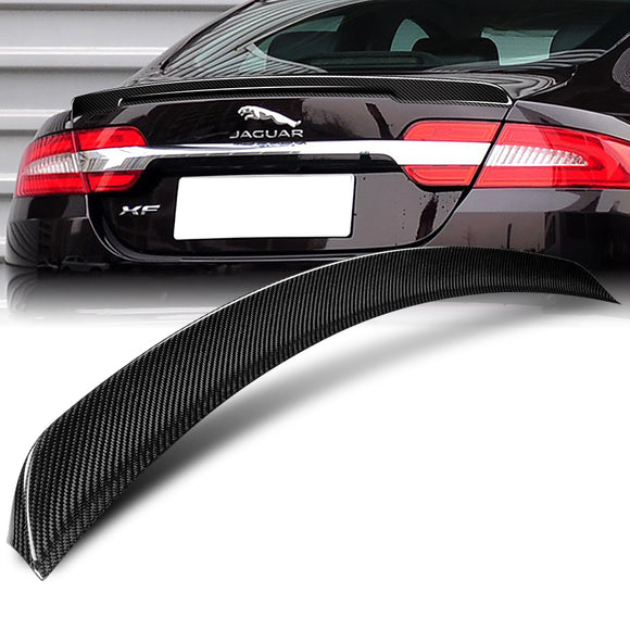 OE-Style Rear Trunk Lip Duckbill Spoiler Wing For 2009-2015 Jaguar XF Sedan -Real Carbon Fiber