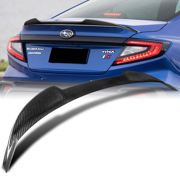 V-Style Rear Trunk Lip Duckbill Spoiler Wing For 2022-2024 Subaru WRX Sedan -Real Carbon Fiber