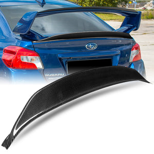 ST-Style Rear Trunk Lip Duckbill Spoiler Wing For 2015-2021 Subaru WRX STI Sedan -Real Carbon Fiber