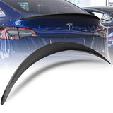 OE-Style Rear Trunk Lip Spoiler Wing For 2020-2024 Tesla Model Y -Matte Carbon Fiber