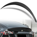 OE-Style Rear Trunk Lip Spoiler Wing For 2020-2024 Tesla Model Y -Matte Carbon Fiber