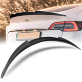 V-Style Rear Trunk Lip Spoiler Wing For 2020-2024 Tesla Model Y -Matte Carbon Fiber