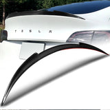 V-Style Rear Trunk Lip Spoiler Wing For 2020-2024 Tesla Model Y -Real Carbon Fiber