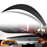 STP-Style Rear Trunk Lip Duckbill Spoiler Wing For 2017-2023 Tesla Model 3 -Matte Carbon Fiber