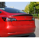 STP-Style Rear Trunk Lip Duckbill Spoiler Wing For 2017-2023 Tesla Model 3 -Real Carbon Fiber