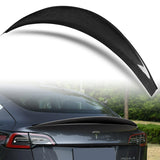 STP-Style Rear Trunk Lip Duckbill Spoiler Wing For 2017-2023 Tesla Model 3 -Real Carbon Fiber