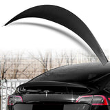 VIP-Style Rear Trunk Lip Duckbill Spoiler Wing For 2020-2024 Tesla Model Y -Matte Carbon Fiber