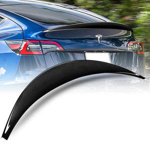 VIP-Style Rear Trunk Lip Duckbill Spoiler Wing For 2020-2024 Tesla Model Y -Real Carbon Fiber