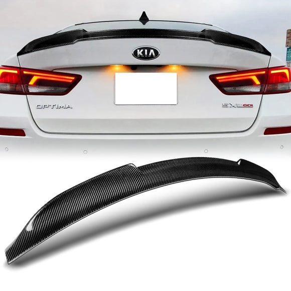 V-Style Rear Trunk Lip Duckbill Spoiler Wing For 2016-2020 Kia Optima K5 -Real Carbon Fiber