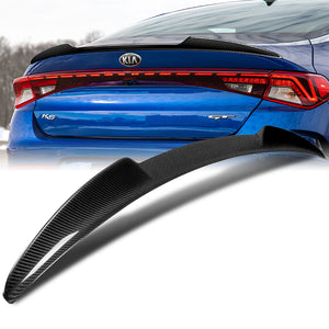 V-Style Rear Trunk Lip Duckbill Spoiler Wing For 2021-2023 Kia Optima K5 -Real Carbon Fiber