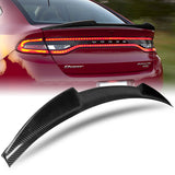 V-Style Rear Trunk Lip Duckbill Spoiler Wing For 2013-2016 Dodge Dart Sedan -Real Carbon Fiber