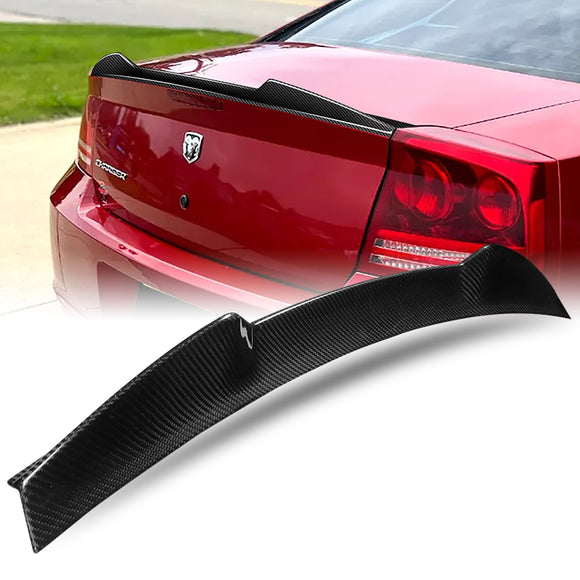 V-Style Rear Trunk Lip Duckbill Spoiler Wing For 2006-2010 Dodge Charger -Real Carbon Fiber