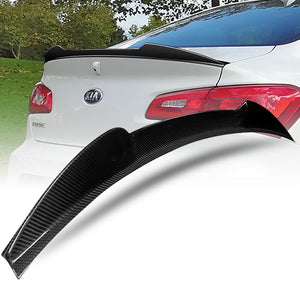 V-Style Rear Trunk Lip Spoiler Wing For 2014-2016 Kia Forte Koup Coupe 2-DR -Real Carbon Fiber