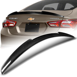 STP-Style Rear Trunk Lip Spoiler Wing For 2016-2024 Chevrolet Malibu Sedan 4-DR -Real Carbon Fiber