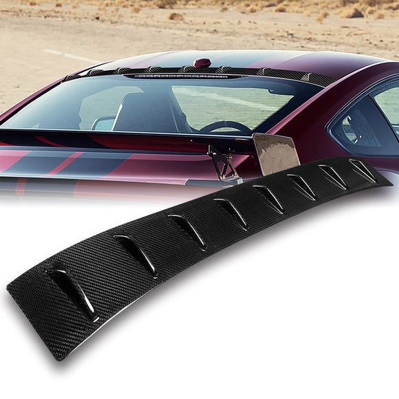 Real Carbon Fiber Rear Roof Vortex Generator Spoiler Wing For 2015-2023 Ford Mustang Coupe -Shark Fin Style