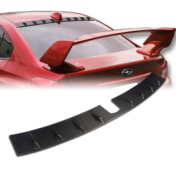 Real Carbon Fiber Rear Roof Spoiler Wing For 2015-2021 Subaru WRX STI Impreza 4-DR / Sedan -Shark Fin Style