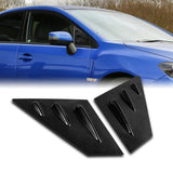 For 2015 - 2021 Subaru WRX STI 4-DR/Sedan ABS Side Window Louvers Scoop Sun Shade Covers Vent -Carbon Fiber Look