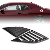 For 2008 - 2023 Dodge Challenger ABS Side Window Louvers Scoop Sun Shade Covers Vent -Carbon Fiber Look