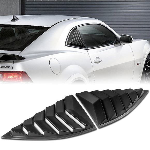 For 2010 - 2015 Chevrolet Camaro ABS Side Window Louvers Scoop Sun Shade Covers Vent -Black