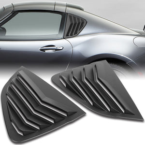 For 2017 - 2024 Mazda MX-5 Miata ABS Side Window Louvers Scoop Sun Shade Covers Vent -Black