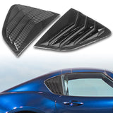 For 2017 - 2024 Mazda MX-5 Miata ABS Side Window Louvers Scoop Sun Shade Covers Vent -Carbon Fiber Look