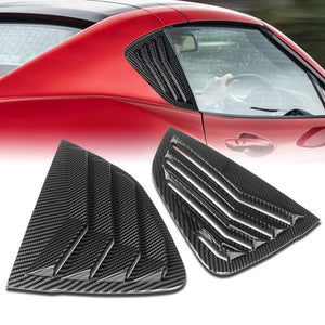 For 2017 - 2024 Mazda MX-5 Miata ABS Side Window Louvers Scoop Sun Shade Covers Vent -Carbon Fiber Look