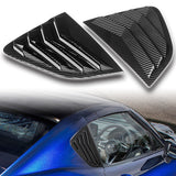 For 2017 - 2024 Mazda MX-5 Miata ABS Side Window Louvers Scoop Sun Shade Covers Vent -Carbon Fiber Look