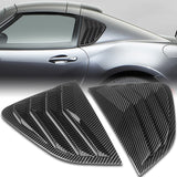 For 2017 - 2024 Mazda MX-5 Miata ABS Side Window Louvers Scoop Sun Shade Covers Vent -Carbon Fiber Look