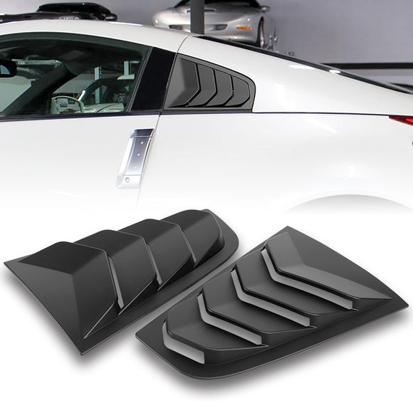 For 2003 - 2008 Nissan 350Z ABS Side Window Louvers Scoop Sun Shade Covers Vent -Black